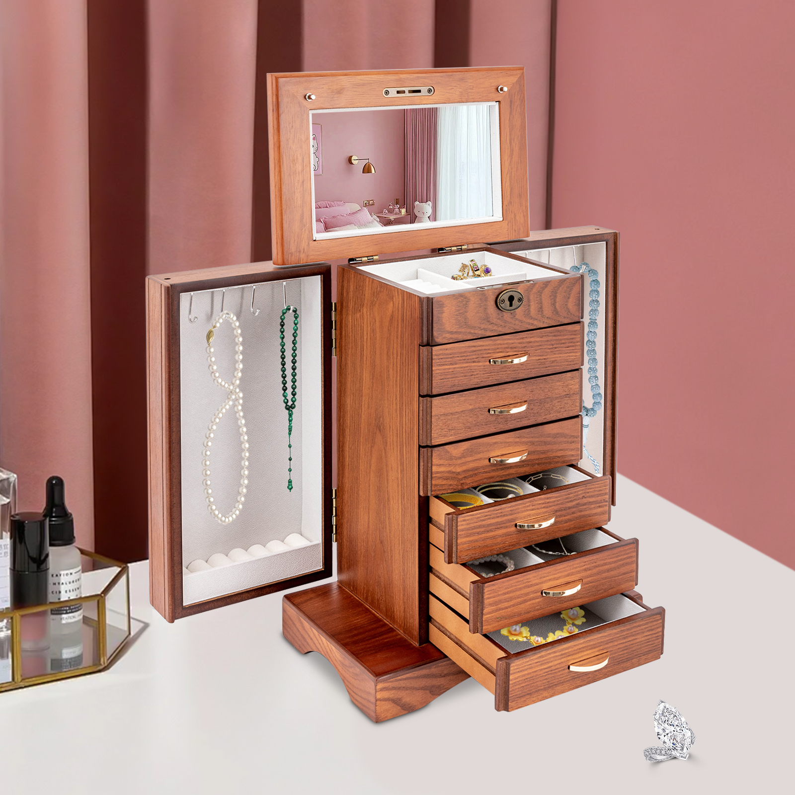 Jewelry And Watches Stores - 7 Layers Large Jewelry Box with