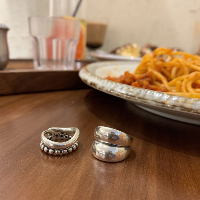 Couple Ring Set - VENTFILLE 925 Silver New Thick Simple