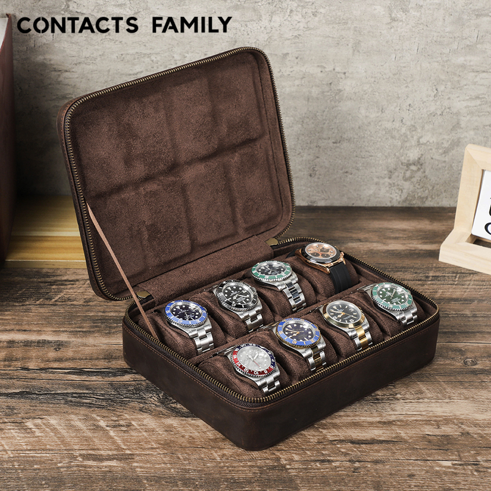 Best Jewelry Watches For Women - CONTACTS FAMILY 8/10/12 Slots Leather Watch