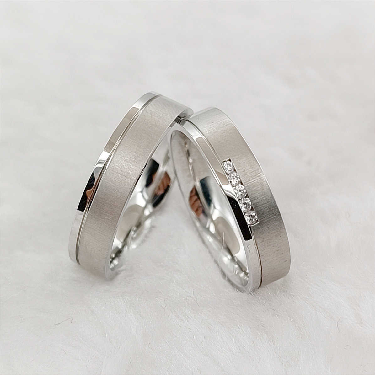 Couple Ring Set - Ladies and Gents Alliance Engagement Wedding