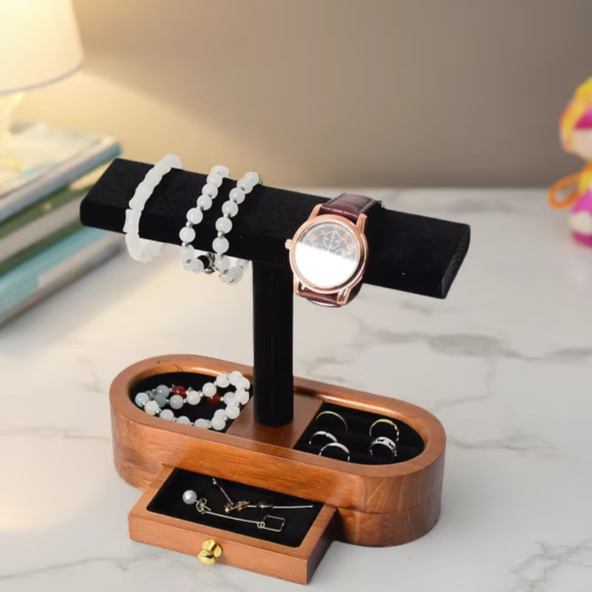 Jewelry And Watches Stores - Jewelry Rack Solid Wood Jewelry Stand