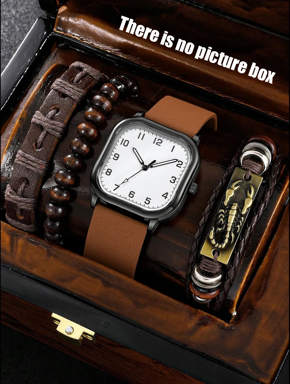 Jewelry With Watches - No gift box; men's leather strap