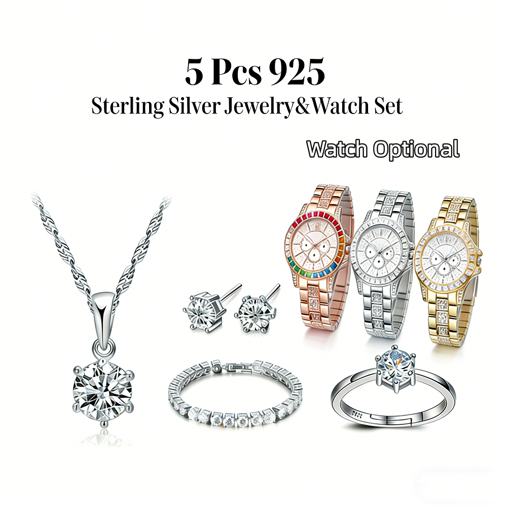 Best Jewelry Watches For Women - Pretty 925 Sterling Silver Geometry Crystal