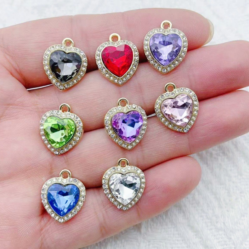 10pcs heart-shaped inlaid colo - огляд і ціна Jewelry & Watches Store