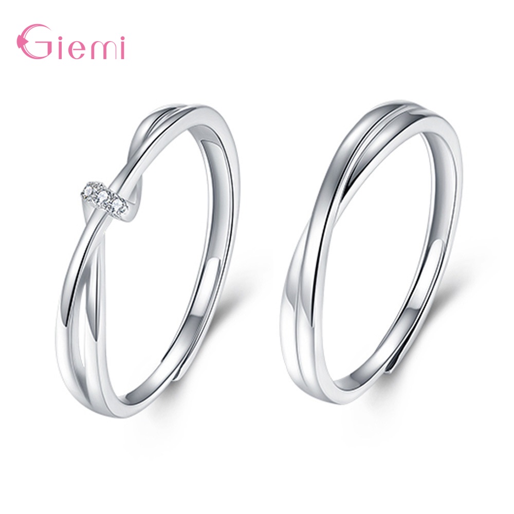 Real 925 Sterling Silver Openi - огляд і ціна Couple Ring Set
