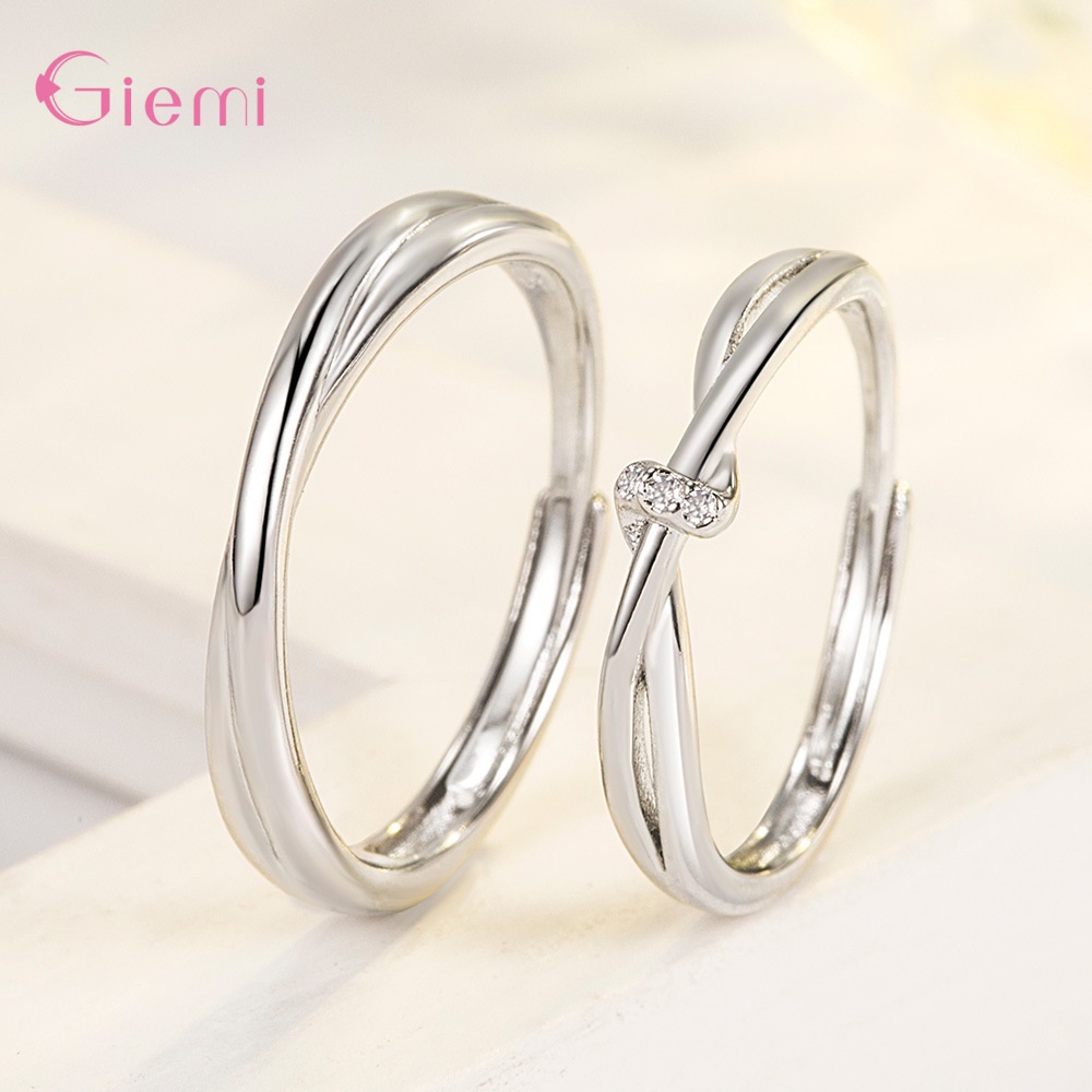 Real 925 Sterling Silver Openi - огляд і ціна Couple Ring Set