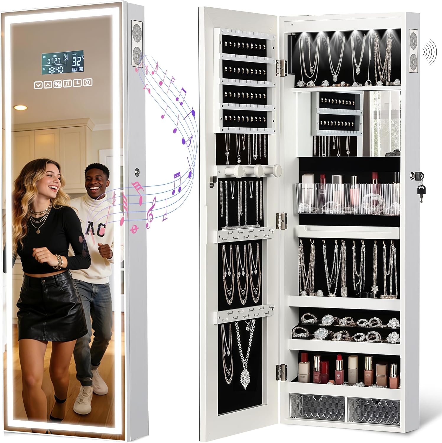 LED Mirror Jewelry Cabinet wit - огляд і ціна Jewelry & Watches Store