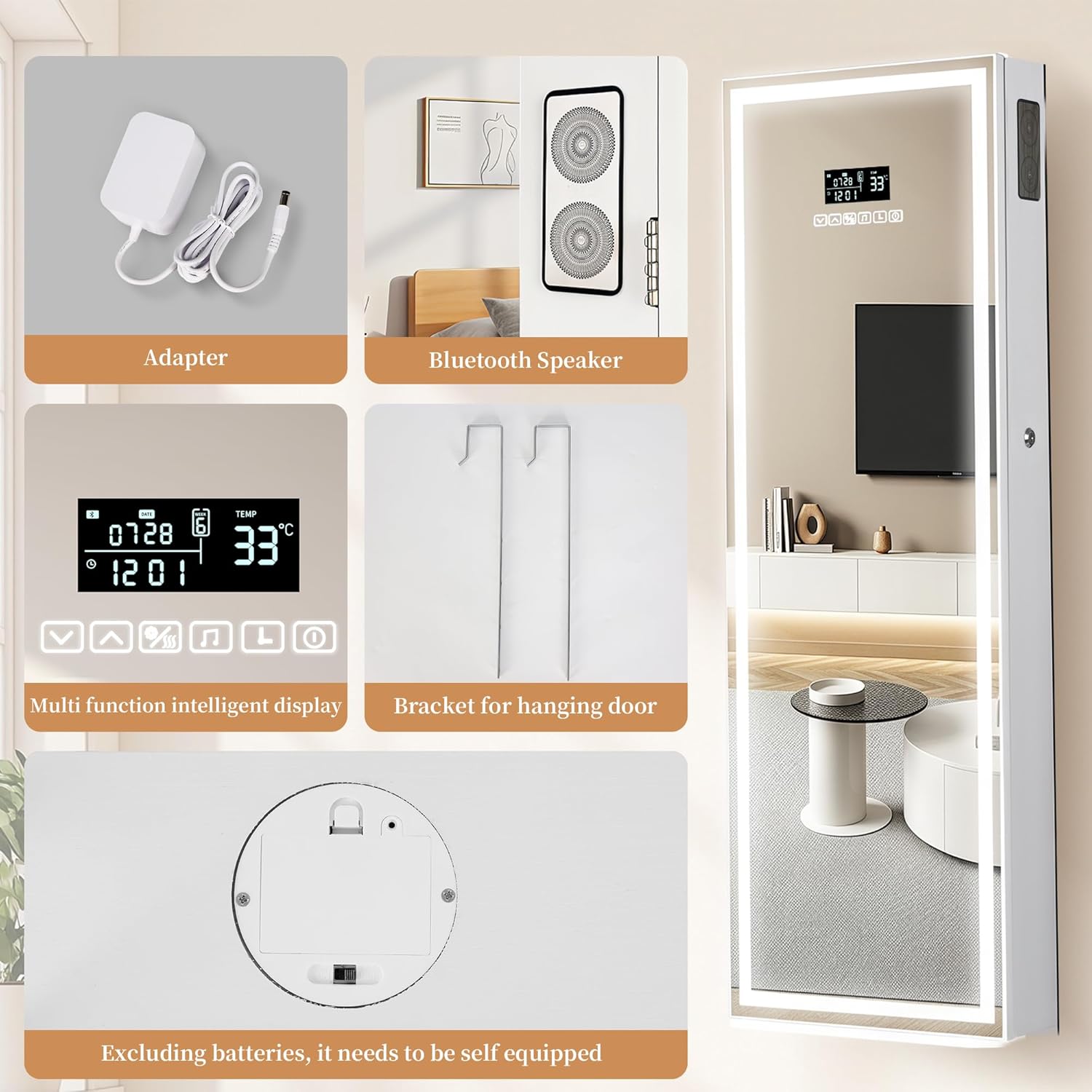 LED Mirror Jewelry Cabinet wit - огляд і ціна Jewelry & Watches Store