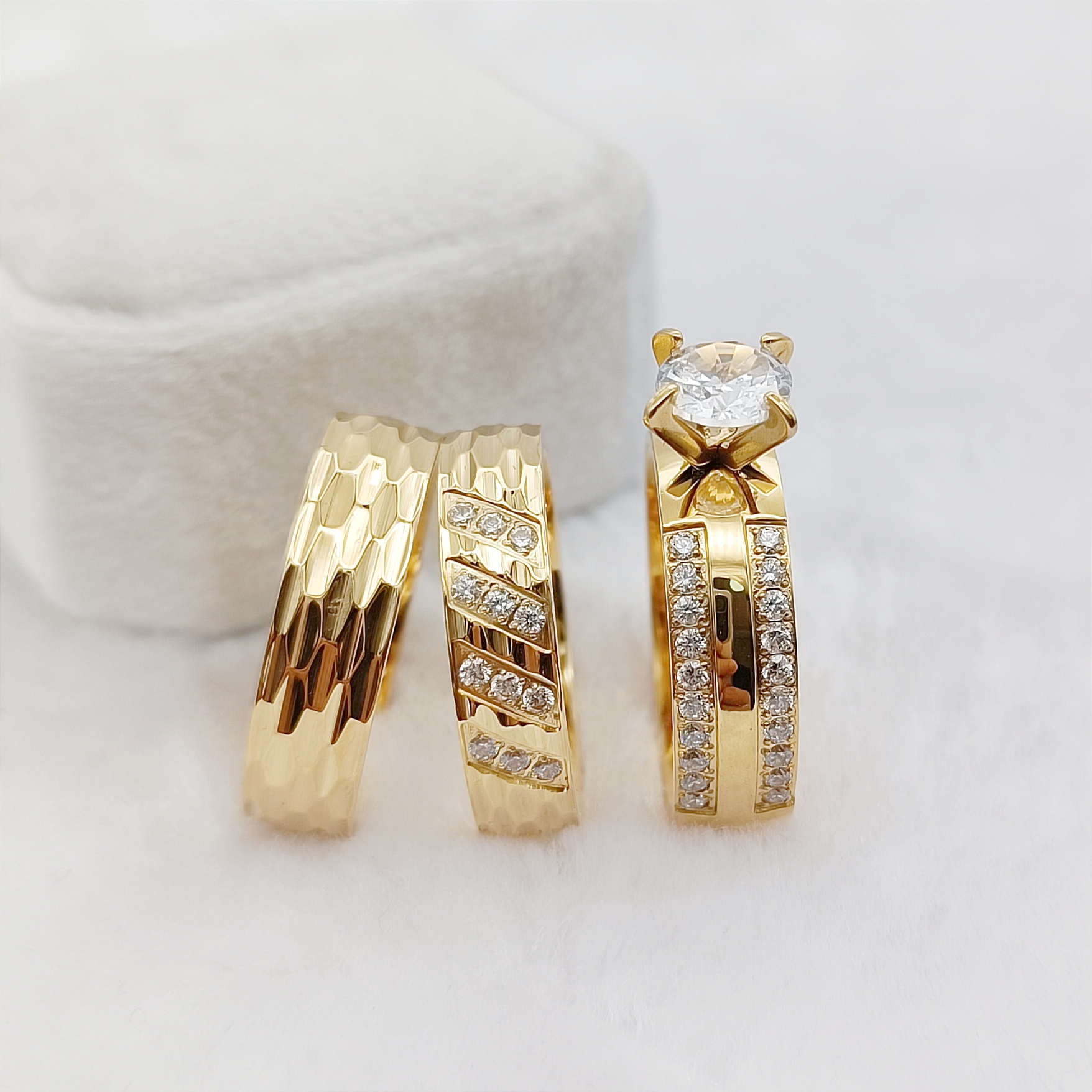 3pcs Anniversary Sale Matching - огляд і ціна Couple Ring Set