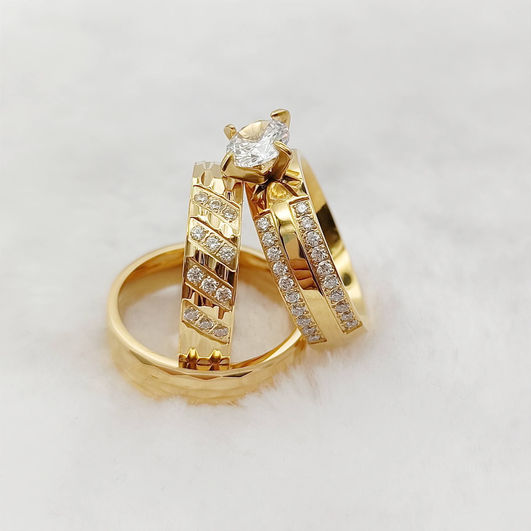 3pcs Anniversary Sale Matching - огляд і ціна Couple Ring Set