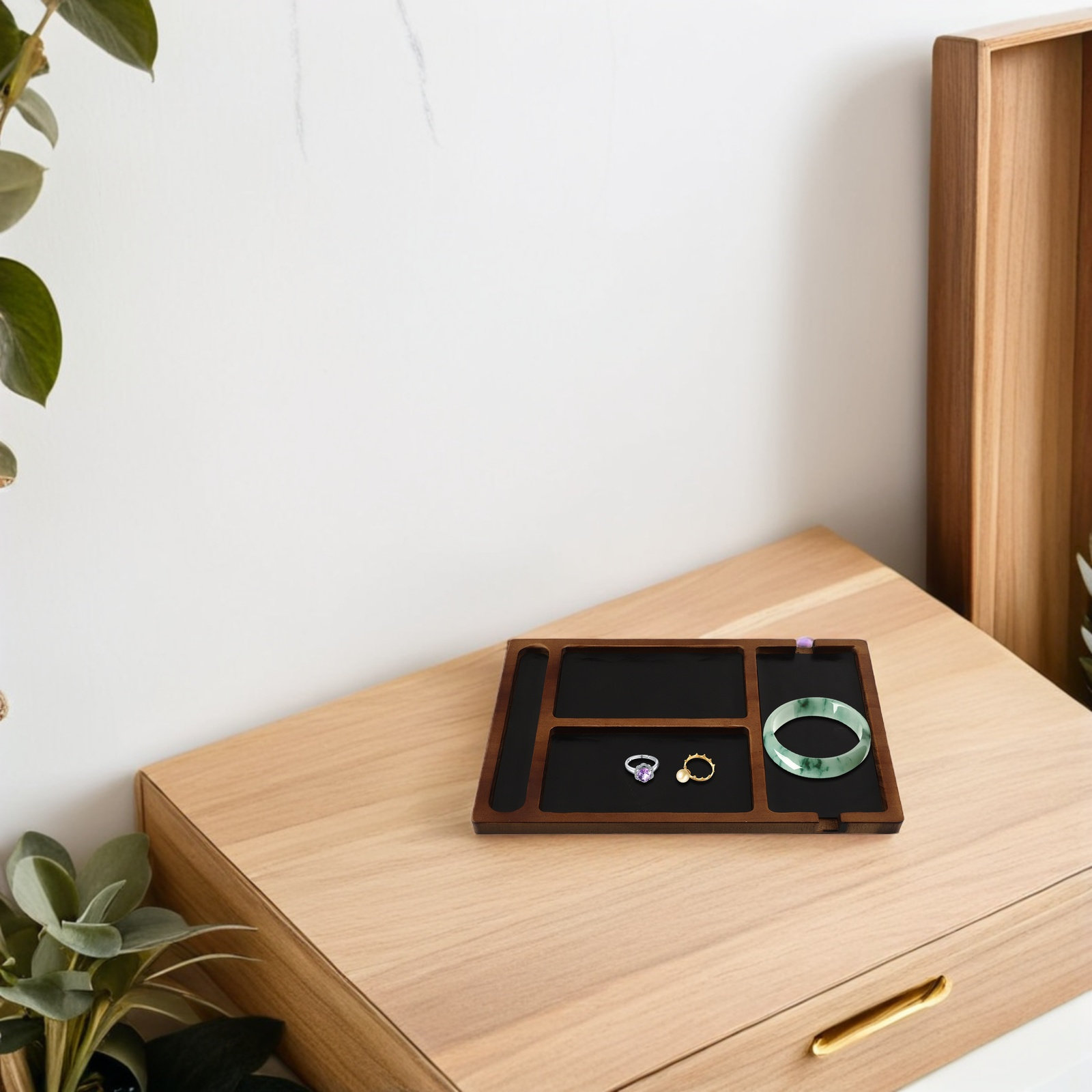 Solid Wood Divided Jewelry Org - огляд і ціна Jewelry With Watches