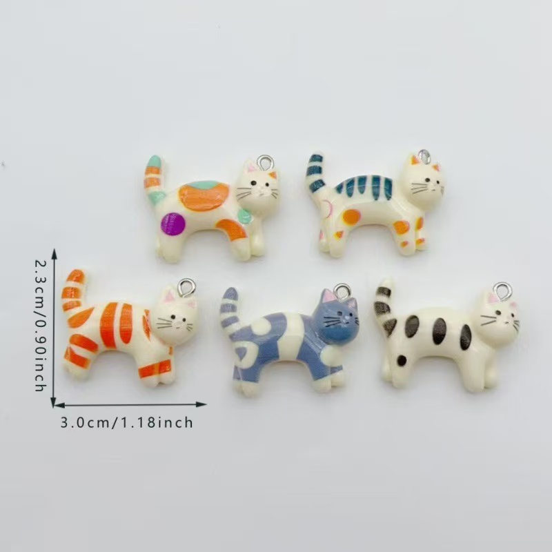 10pcs resin cartoon cat animal - огляд і ціна Jewelry & Watches Store