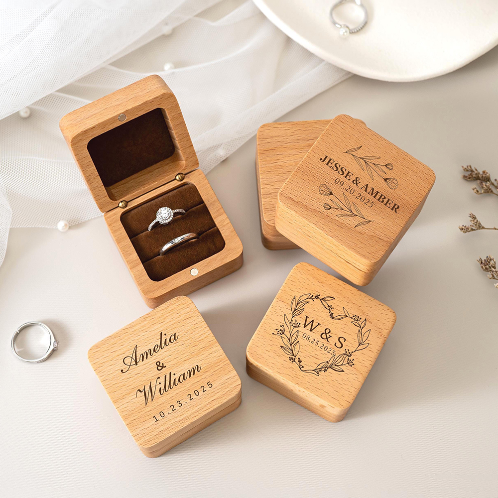 Personalized Carved Wooden Rin - огляд і ціна Couple Ring Set