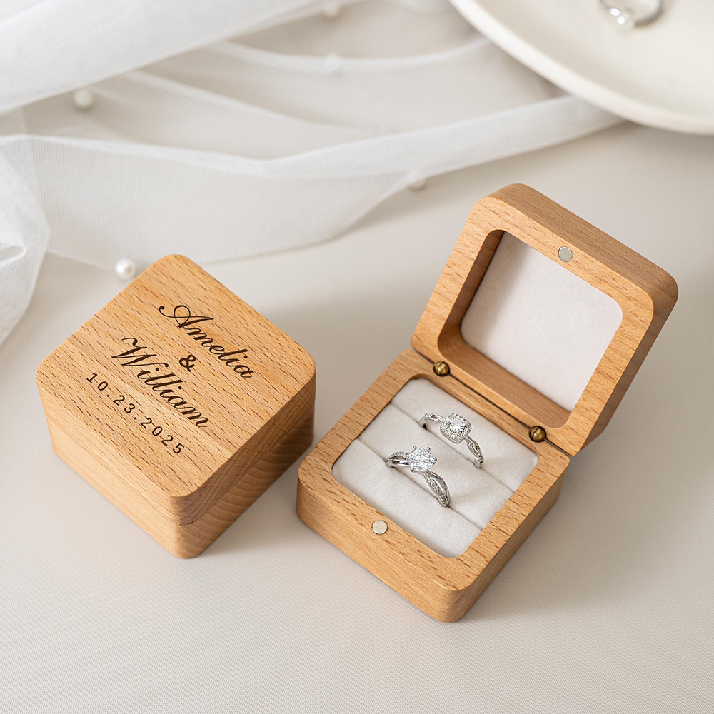 Personalized Carved Wooden Rin - огляд і ціна Couple Ring Set