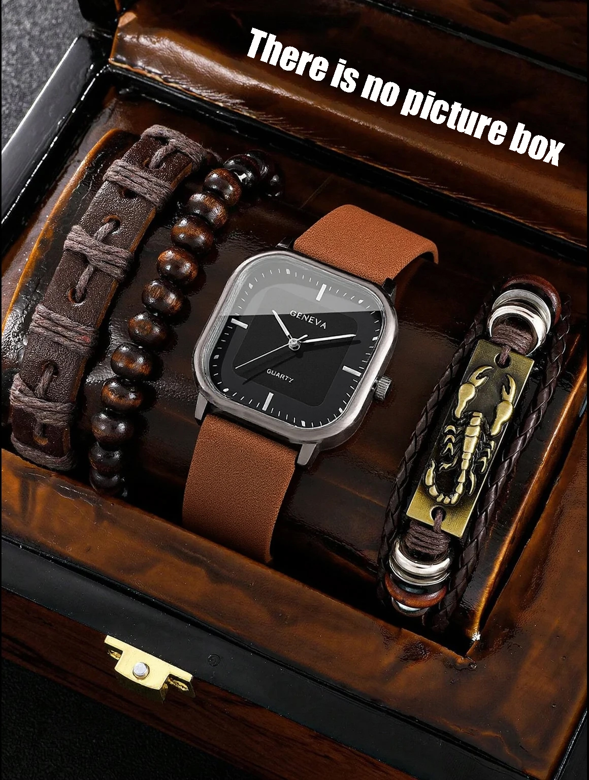 No gift box; men's leather str - огляд і ціна Jewelry With Watches