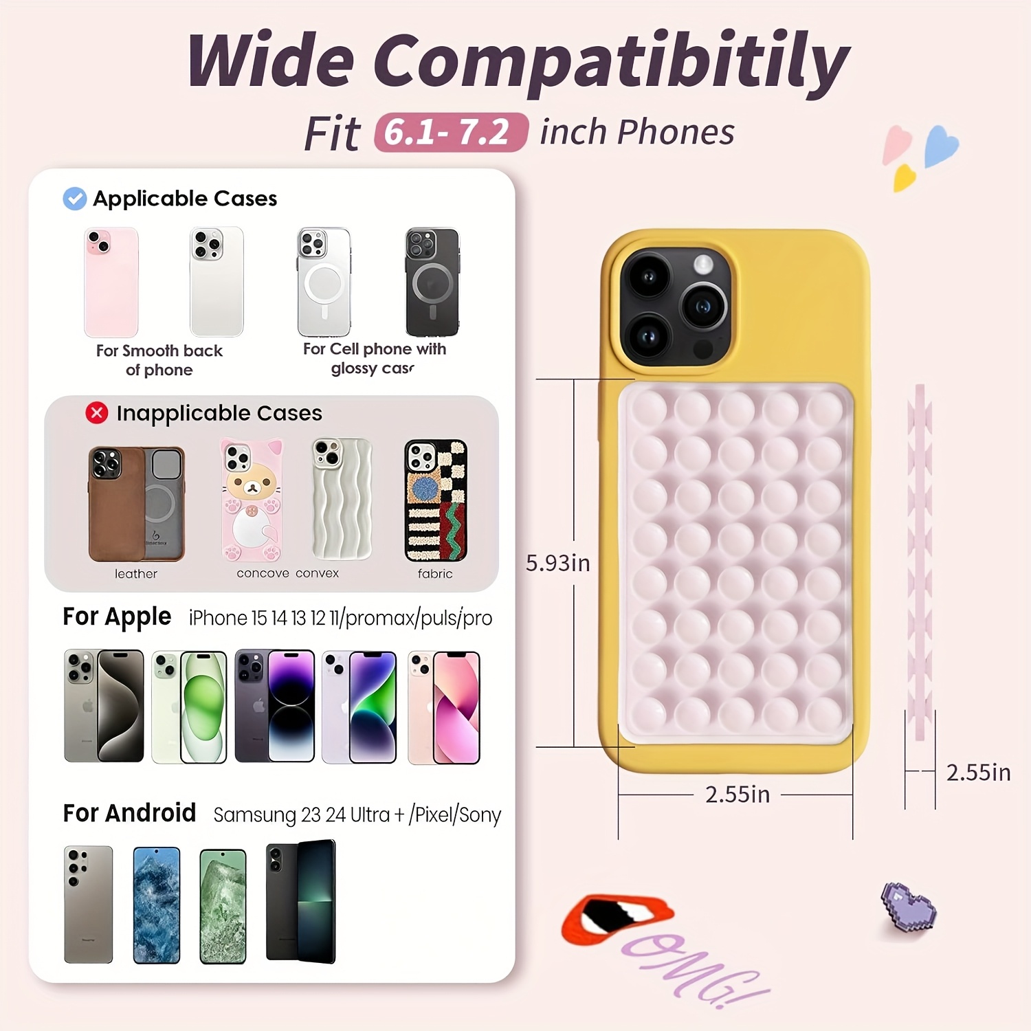 2pcs Double-Sided Silicone Suc - огляд і ціна Watches & Jewelry Tsukiu
